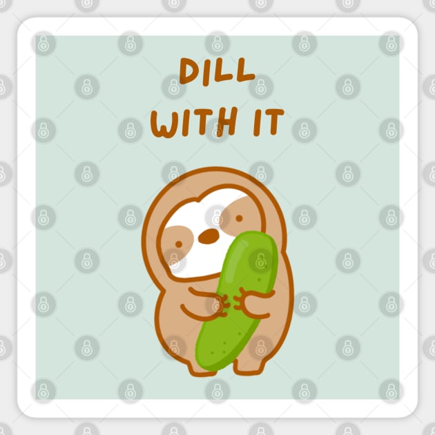 Deal With It Dill Pickle Sloth Sticker by theslothinme